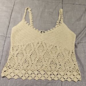 Express Crochet Lace Camisole - Cream
